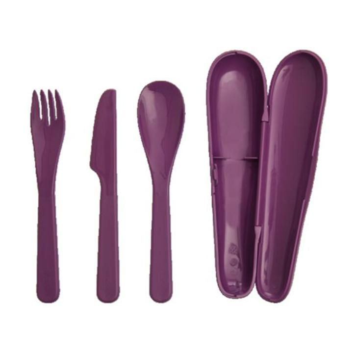 Aladdin Recycled &amp; Recyclable Cutlery Set (Assorted Colors - Green, Blue, Purple and Red)