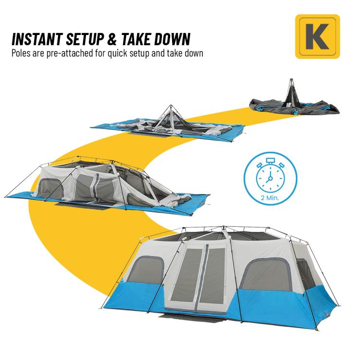 Kore Outdoor 12 person lighted instant cabin tent 18&rsquo; x 10&rsquo;