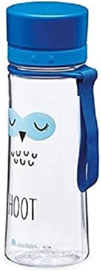 Aladdin My First Aveo Owl Water Bottle for Kids 0.35L Blue &ndash; Leakproof | Wide opening for easy fill | BPA-Free | Smooth Drinking Spout | Stain and Smell Resistant | Dishwasher Safe