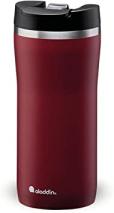 Aladdin Barista Mocca Thermavac Leak-Lock Stainless Steel Thermos Travel Mug for Hot Drinks 0.35L Burgundy Red &ndash; Keeps Hot for 3 Hours - BPA-Free Reusable Coffee Cups - Leakproof - Dishwasher Safe
