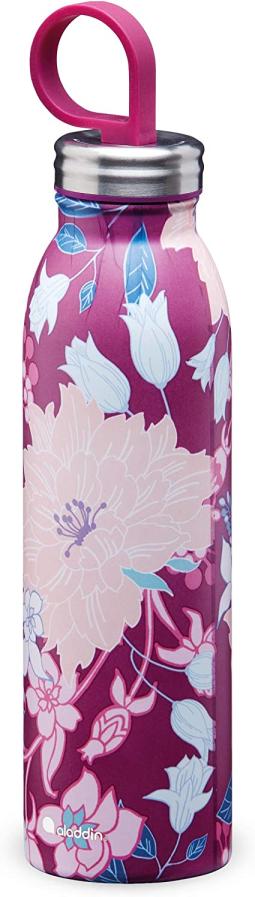 Aladdin Chilled Style Thermavac Stainless Steel Water Bottle 0.55L Dahlia Berry &ndash; Double Wall Vacuum Insulated REUSable - Keeps Cold For 9 Hours Bpa-Free Leakproof Dishwasher Safe