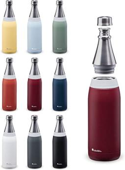 Aladdin Fresco Thermavac Stainless Steel Water Bottle, Burgundy Red, 0.6L