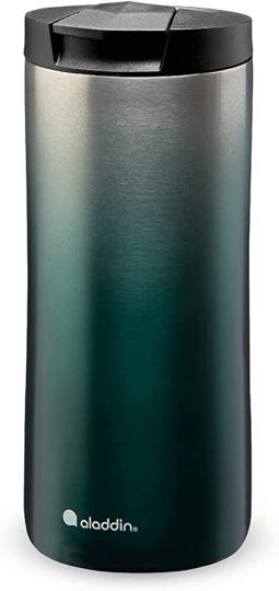 Aladdin Urban Thermavac Stainless Steel Travel Mug 0.35L Gradient Green &ndash; Leakproof - Double Wall Vacuum Insulated Cup - Keeps Hot for 3 Hours - BPA-Free - Dishwasher Safe