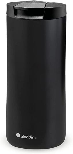 Aladdin Urban Thermavac Stainless Steel Travel Mug 0.35L Satin Black &ndash; Leakproof - Double Wall Vacuum Insulated Cup - Keeps Hot for 3 Hours - BPA-Free - Dishwasher Safe
