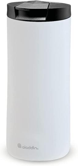 Aladdin Urban Thermavac Stainless Steel Travel Mug 0.35L Satin White &ndash; Leakproof - Double Wall Vacuum Insulated Cup - Keeps Hot for 3 Hours - BPA-Free - Dishwasher Safe