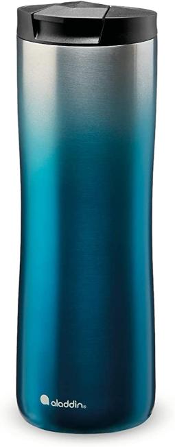 Aladdin Urban Thermavac Stainless Steel Travel Mug 0.47L Gradient Blue &ndash; Leakproof - Double Wall Vacuum Insulated Cup - Keeps Hot for 3.5 Hours - BPA-Free - Dishwasher Safe