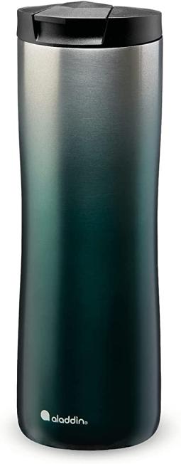 Aladdin Urban Thermavac Stainless Steel Travel Mug 0.47L Gradient Green &ndash; Leakproof - Double Wall Vacuum Insulated Cup - Keeps Hot for 3.5 Hours - BPA-Free - Dishwasher Safe