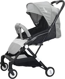 Moon Travel-Lite Stroller/Compact fold/Travel Cabin (suitable for Air travel) Stroller/Pram/Push Chair suitable for newborn/infant/babies/kids (From birth to 3 Years)(0-18kg)- Cool Grey