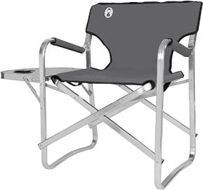 Coleman Aluminium Deck Chair with Table, Grey