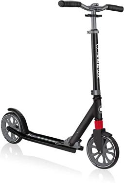 Globber 2 Wheel Kick Scooter for Teens and Adults Ages 41+ | Adjustable T-Bar Scooter with 3 Height Settings | Foldable Kick Scooter for Easy and Convinent Travel &amp; Storage (Black &amp; Grey)