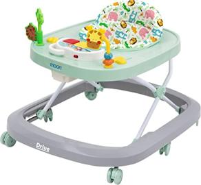Moon Drive Height Adjustable Baby/Child Walker With Music And Toys Play Tray-(From 6 Months To 18 Months)- Grey Forest