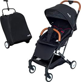 Moon Ritzi Cabin Stroller &ndash; Ultra Lightweight Baby Travel Gear for Airplane &ndash; Compact Fold Baby Trolley Push Chair &ndash; Adjustable Multi-Position seat &ndash; Birth to 3yrs (0-18kg) &ndash; Black