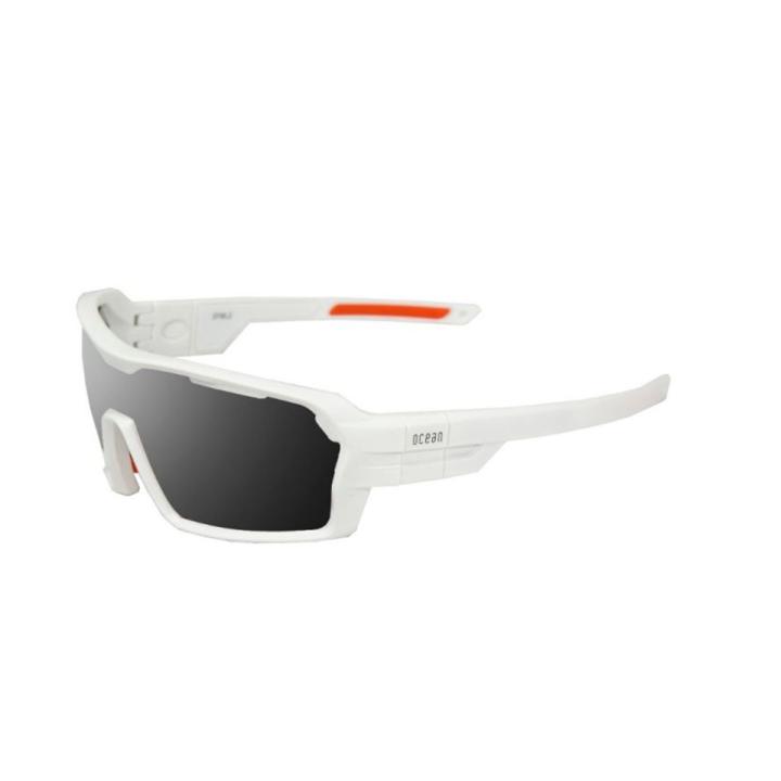 Ocean Glasses Chameleon- Matt White With Smoked Lens With Orange Nosepad