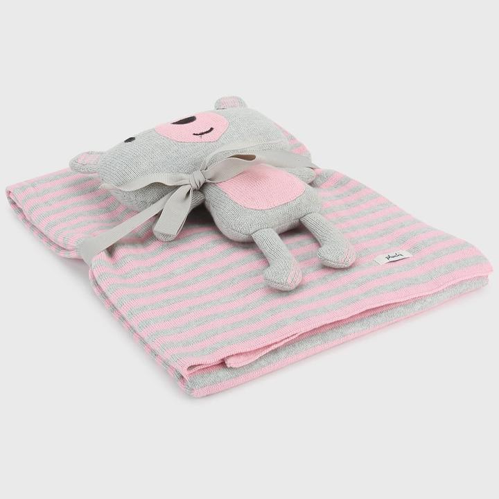 Pluchi Toy &amp; Blanket Set Zoey Skinny With Bear Toy - Bbtzoey47101