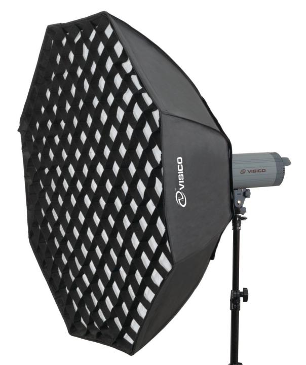 Visico Octagun Softbox Umbrella Brolly Reflector for Speedlight  With Grid- 95Cm